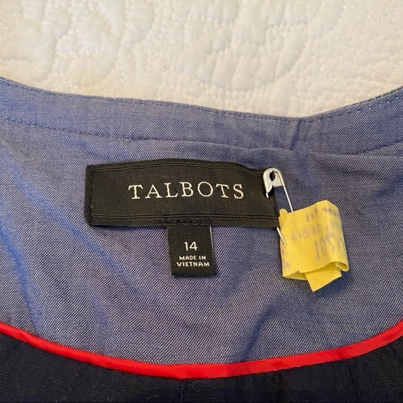 Talbots Navy and White Stripe Jacket - 14 - Picture 4 of 14